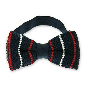 mens handmade classic stripe knitted bowtie