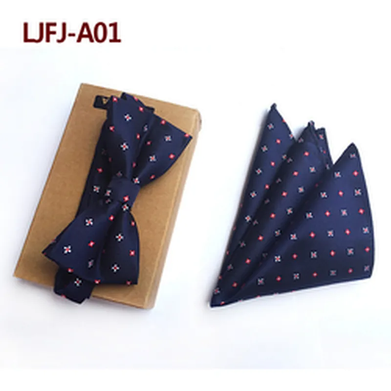 Custom Pocket Squares for Men Classic Mens Bow Ties and Hanky Sets Stripe Men Bow Tie Sets Handkerchief Set