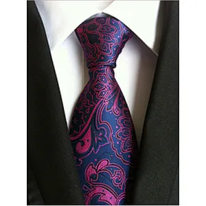 Wholesale Silk Neckties Men Luxury Paisley Silk Ties Jacquard Woven Polyester Cravate Homme
