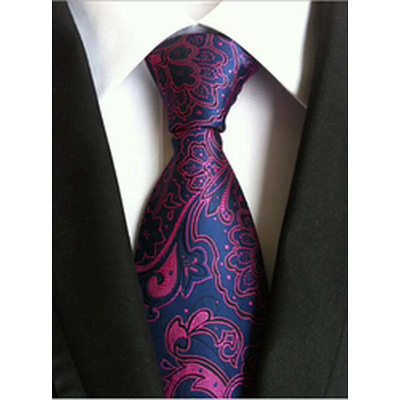Wholesale Silk Neckties Men Luxury Paisley Silk Ties Jacquard Woven Polyester Cravate Homme