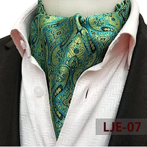 Classic Paisley Folard Mens Ascot Casual Cravate Homme Polyester Jacquard Woven Ties For Men Italian