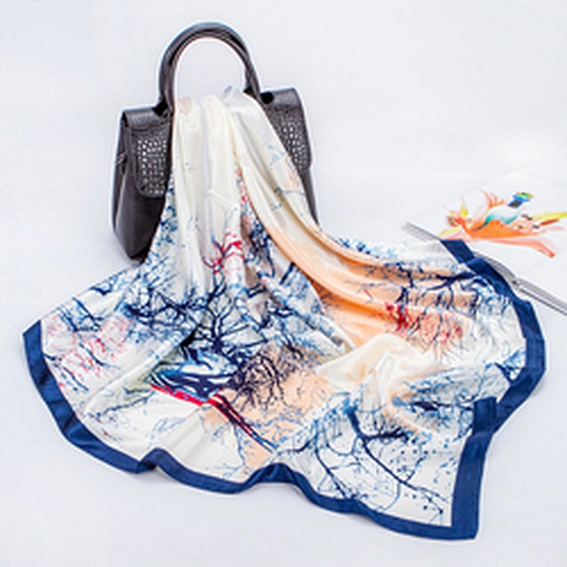 Supplier Tudung Bawal Printed Stylish Scarf For Women Silk Custom Under Hijab Headscarf
