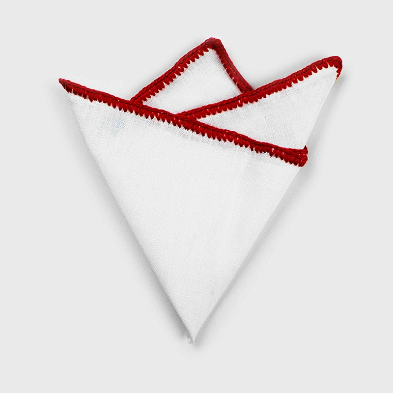 wholesale linen pocket square costom design linen handkerchief white for men