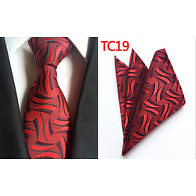 Custom Men Ties and Hanky Set Casual Paisley Neckties with Pocket Square Geometry Ensemble Cravate Mouchoirs