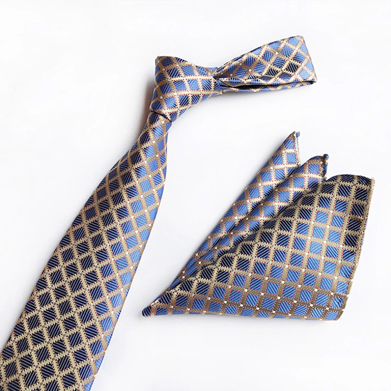 Casual Men Ties and Hanky Set Fashion Floral Neckties with Pocket Square Navy Ensemble Cravate Mouchoirs