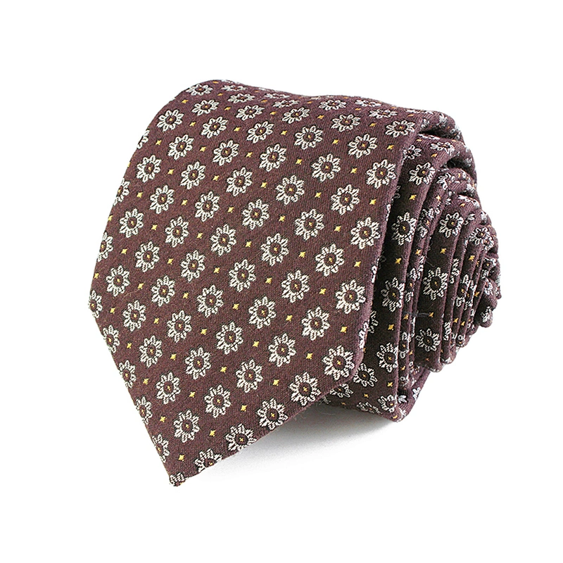 Fashion Wool Silk Polyester Blend Woven Tie Custom Logo Tie for Men