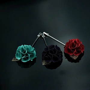 Custom flower boutonniere wedding Fashion womens brooch flower pin Wholesale flower lapel pins mens suit