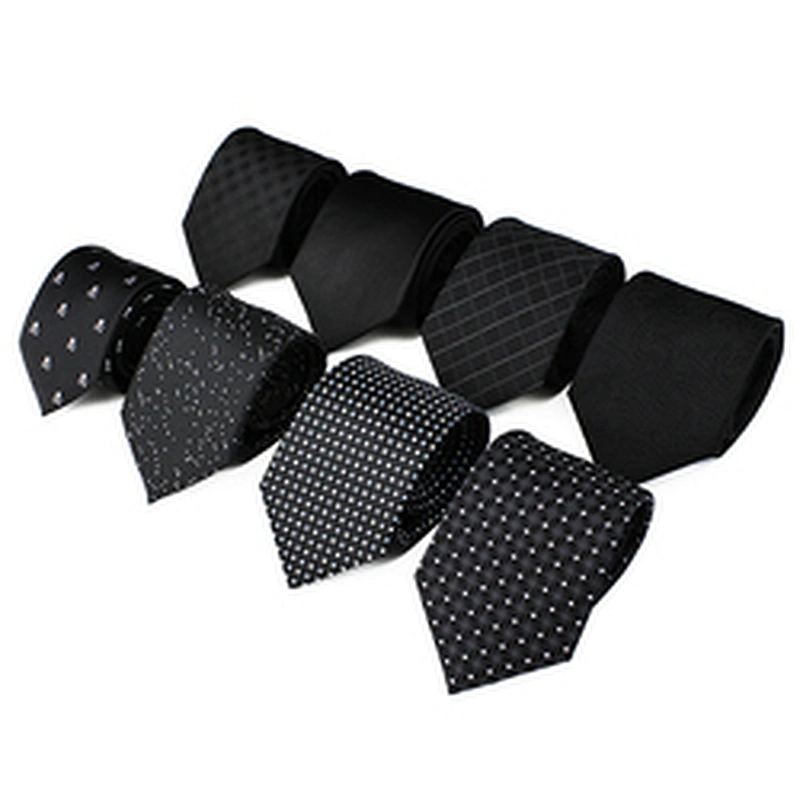 China Manufacturer High Quality Wholesale Custom Logo Black Silk Ties For Men