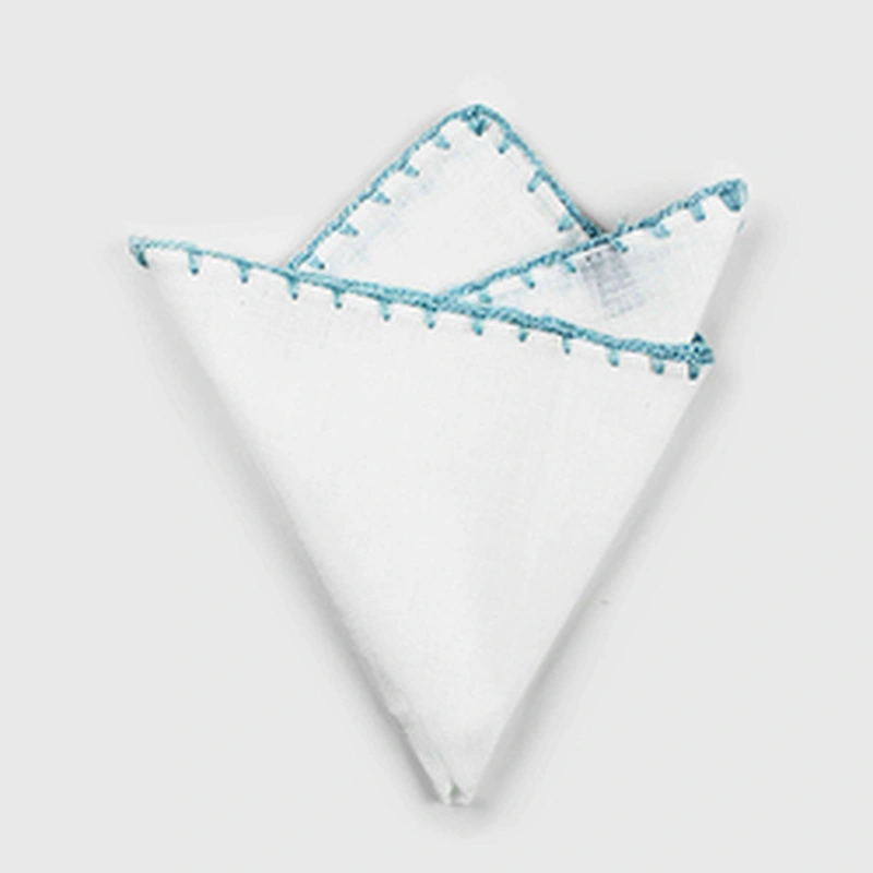 wholesale linen pocket square costom design linen handkerchief white for men