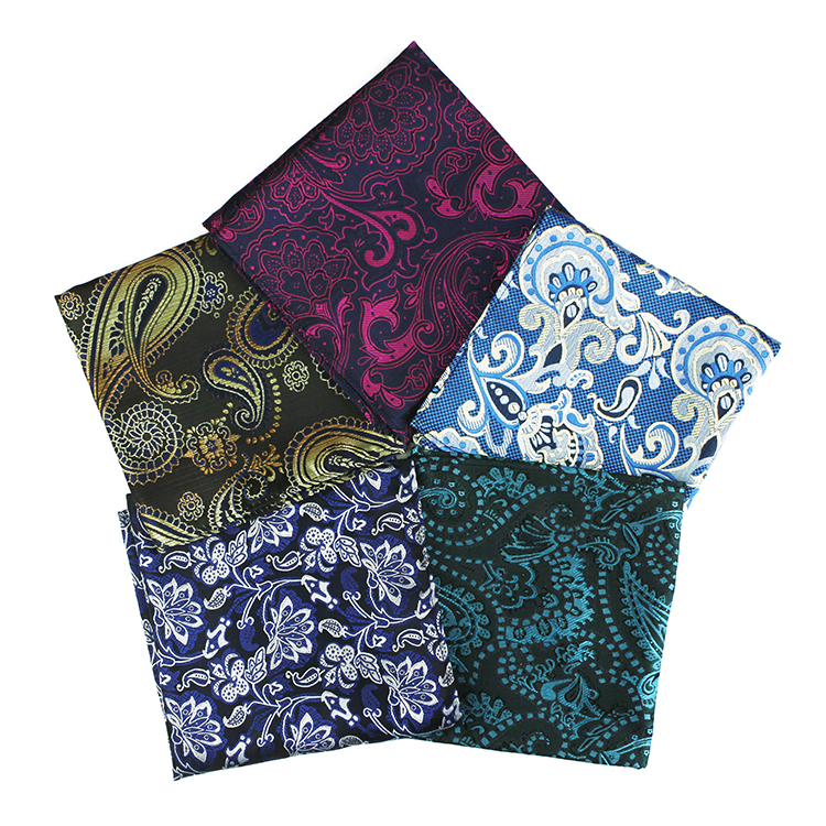 Jacquard dozen handkerchief Men Pocket Square Polyester Printed Scarf Square