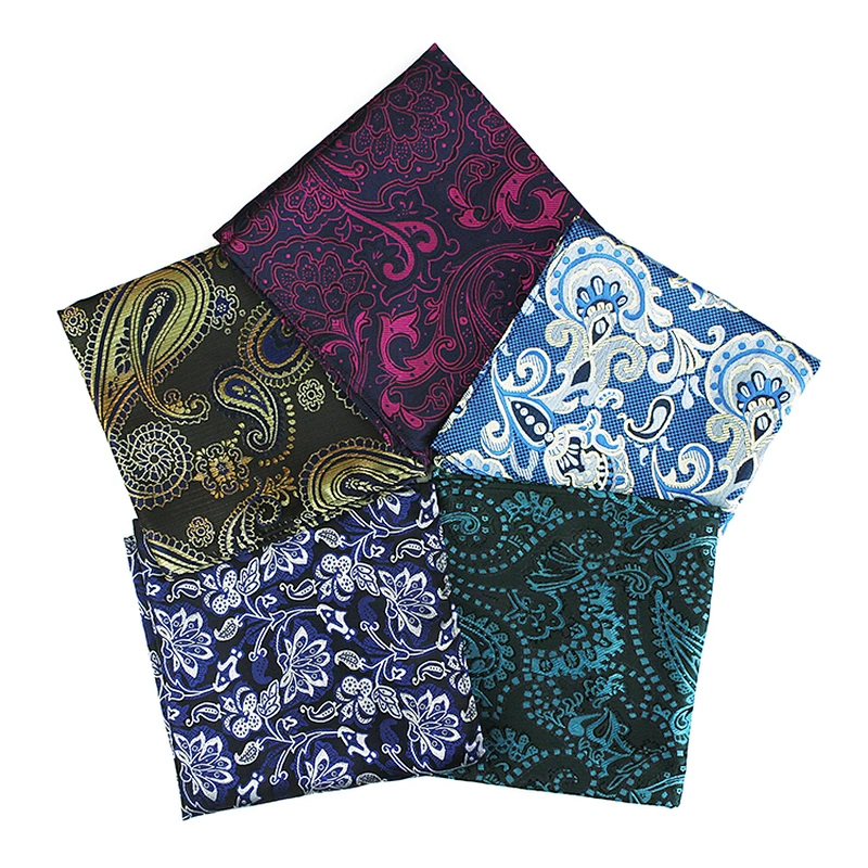 Jacquard dozen handkerchief Men Pocket Square Polyester Printed Scarf Square