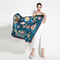 New silk scarf custom printing logo lady large square satin twill silk scarf shawl silk scarves 110*110cm