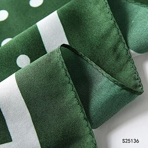 Custom 100%Silk Satin Printed Scarf For Women Summer Popular Bag Scarf Stripe Dot Palestinian Scarf