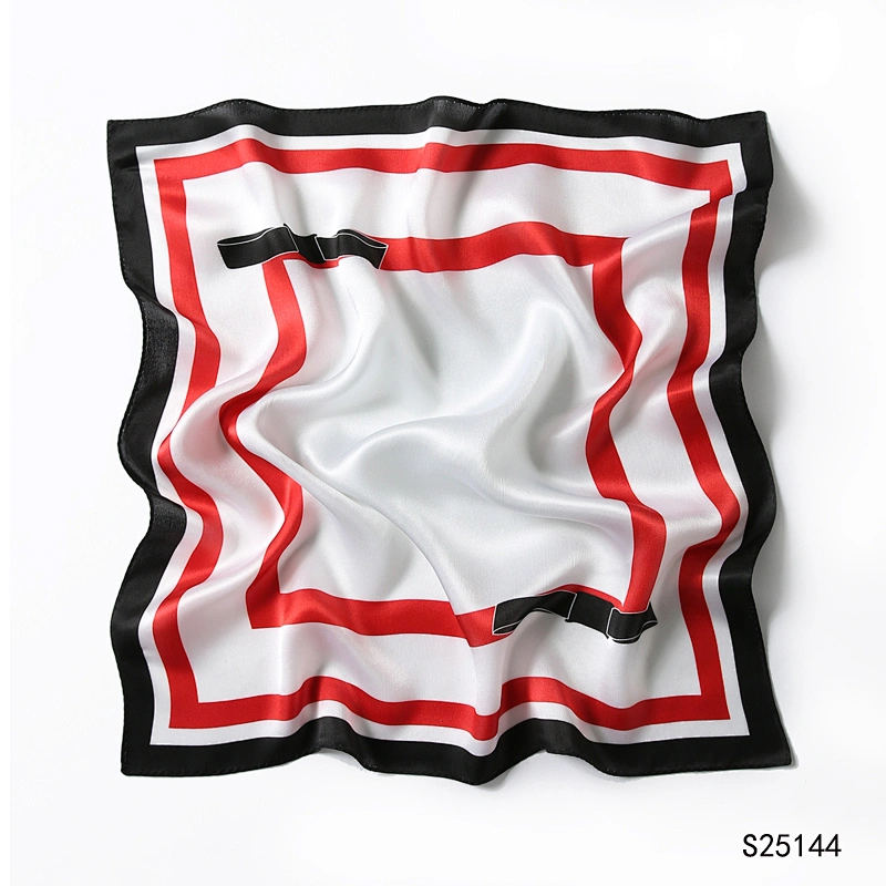 Customized Design Your Own Logo Printing 12/14mm Silk Square Scarf Custom Silk Bandana For Women