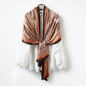 Spring Scarf Women's Luxury Design Scarf Silk Smooth Scarf Soft Muslim Headband Shawl Beach 70x180cm