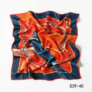 Custom digital printed head silk hair scarf bandana designer women printing square scarves
