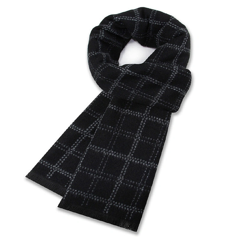 New Fashion Winter Men's gift Gray Striped Scarves wool acrylic blend scarfs