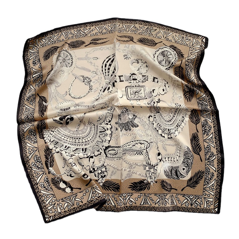 JASENSKY Silk Scarf Medium Square Satin Head Scarf For Women 26x26 inches