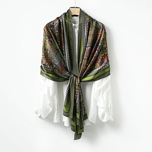 Spring Scarf Women's Luxury Design Scarf Silk Smooth Scarf Soft Muslim Headband Shawl Beach 70x180cm