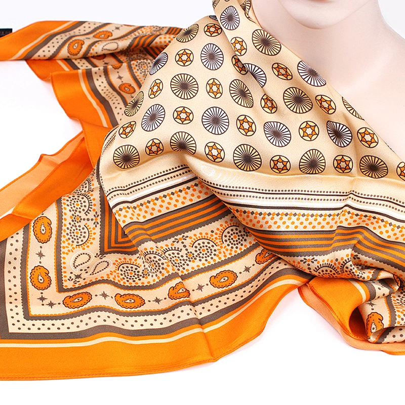 High Quality Custom Printed 100% Silk Square Scarf For Women