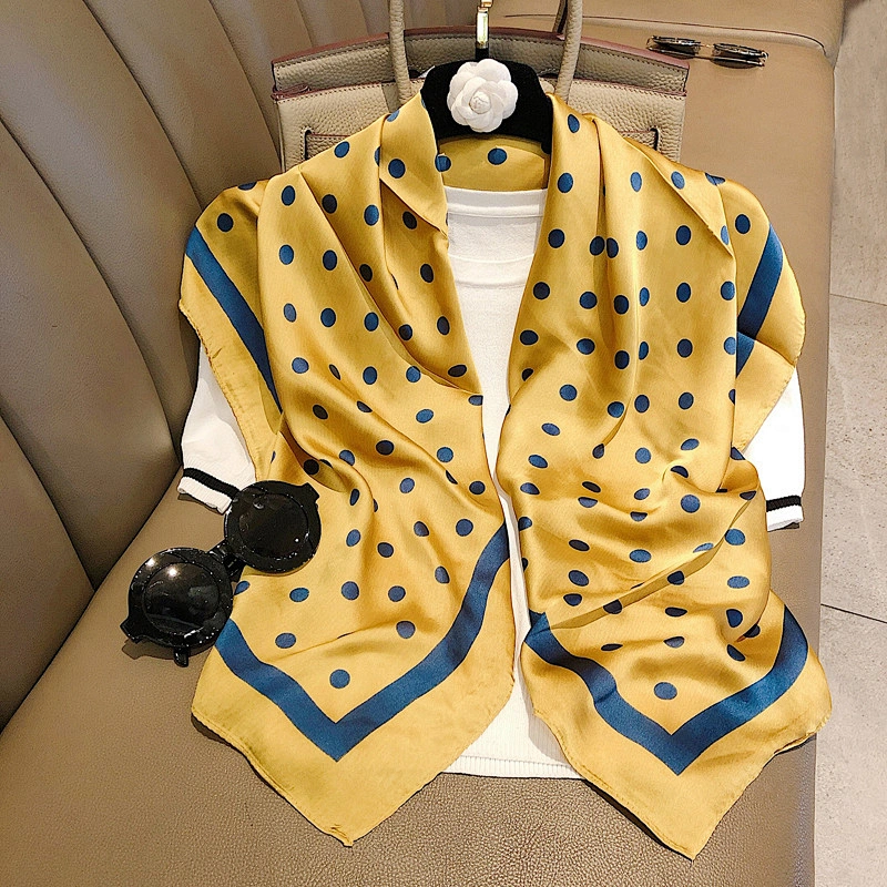 Custom Scarf Professional Scarf Printing With Custom Design Fashion Dot Pattern Satin Scarf For Woman
