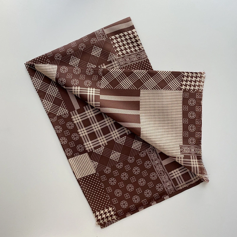 Men's 100 Silk Scarf Double Layers Fashion Neckerchief Formal Casual Dot Small Circle Blue style for men