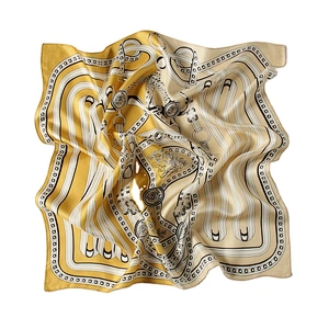 Luxury Twill Silk Hair Head Scarf Custom Printing Designer Woman Scarves Style Printed Square Scarf
