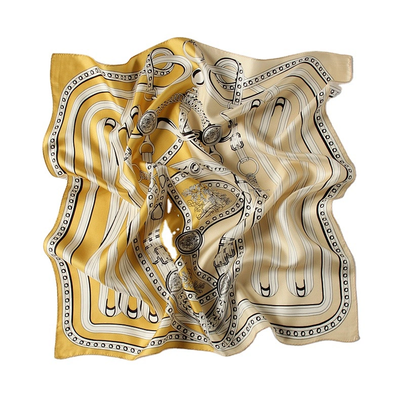Luxury Twill Silk Hair Head Scarf Custom Printing Designer Woman Scarves Style Printed Square Scarf