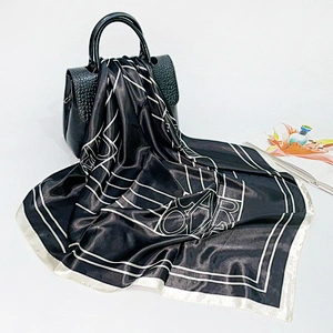 Custom Satin Scarf For Women Summer Popular Bag Scarf Stripe Dot Palestinian Scarf
