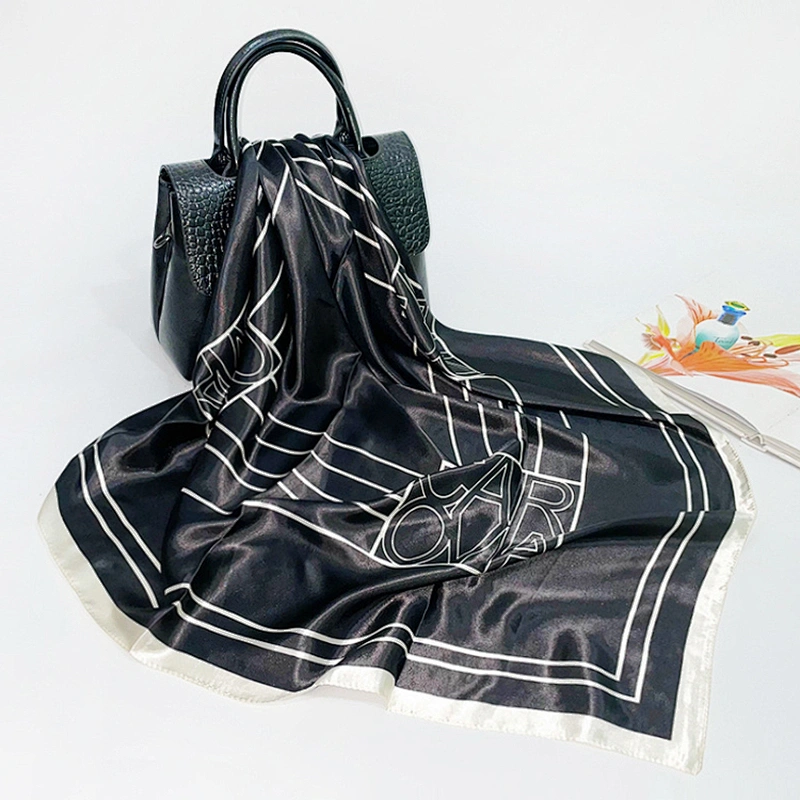 Custom Satin Scarf For Women Summer Popular Bag Scarf Stripe Dot Palestinian Scarf