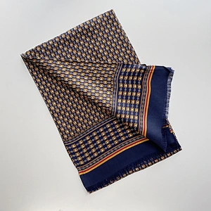 High Quality Custom Logo Printed Silk Satin Scarf 160x25cm Men Double-layer 100 Pure Silk Long Scarves