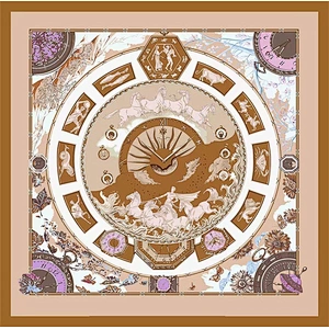 2022 New fashion large square 100% silk twill digital print scarf