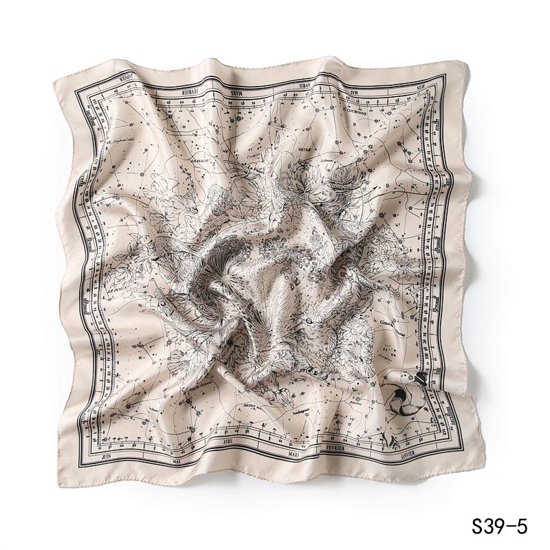 Scarf Manufacturer Wholesale Spring Summer Designer New Square Silk Scarf Colorful Printing Women Bandana