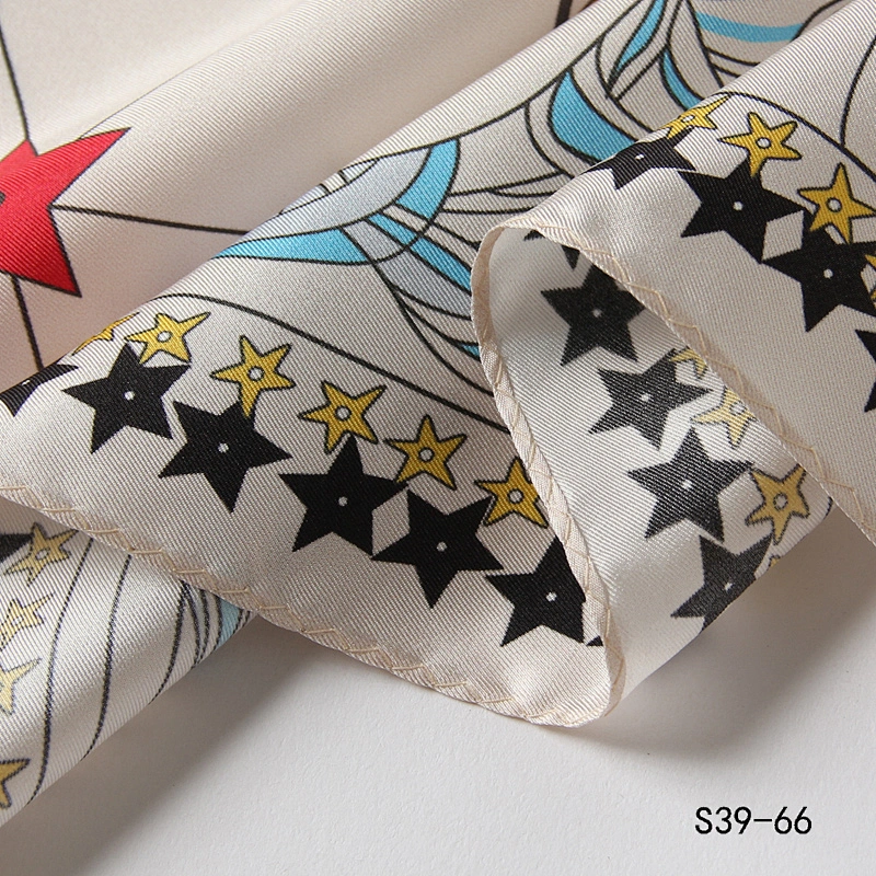 Wholesale Custom Digital Printing Silk Square Scarves 100% Silk Scarf Printed Logo Women Head Twill Scarves