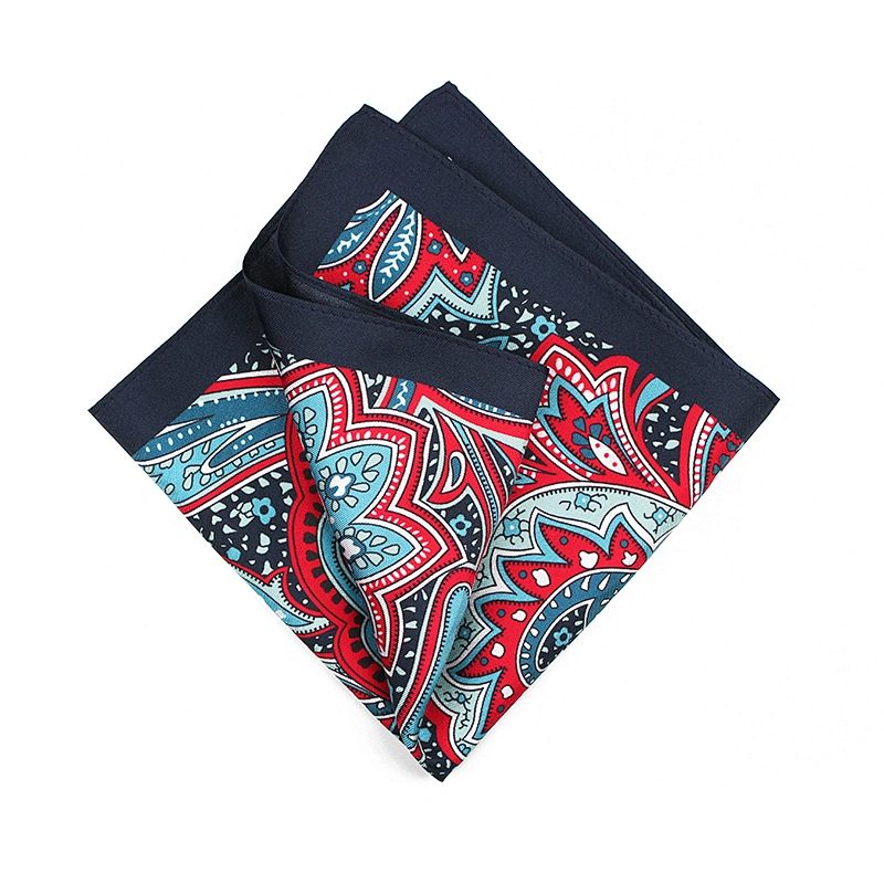 Paisley silk scarf navy silk scarf silk twill printing pocket square