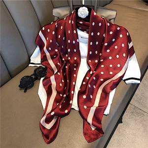 Custom Scarf Professional Scarf Printing With Custom Design Fashion Dot Pattern Satin Scarf For Woman