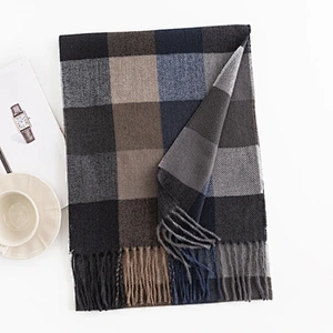 Custom Check Scarves Tassel Long Shawls Winter Imitation Cashmere Scarf Other Scarves for Men