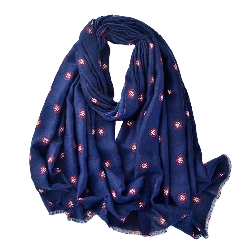 Scarf Manufacturers Custom Print Fashion Designer Digital Print Oversized Tassel Scarf