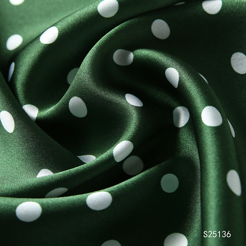 Custom 100%Silk Satin Printed Scarf For Women Summer Popular Bag Scarf Stripe Dot Palestinian Scarf