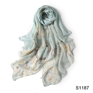 Custom Silk Satin Scarves Chiffon Shawls Custom Print Women Long Shawl Luxury Silky Scarf For Women
