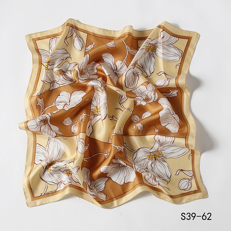 Wholesale Custom Digital Printing Square Silk Scarves 100% Silk Scarf Printed Logo Women Head Satin Scarves
