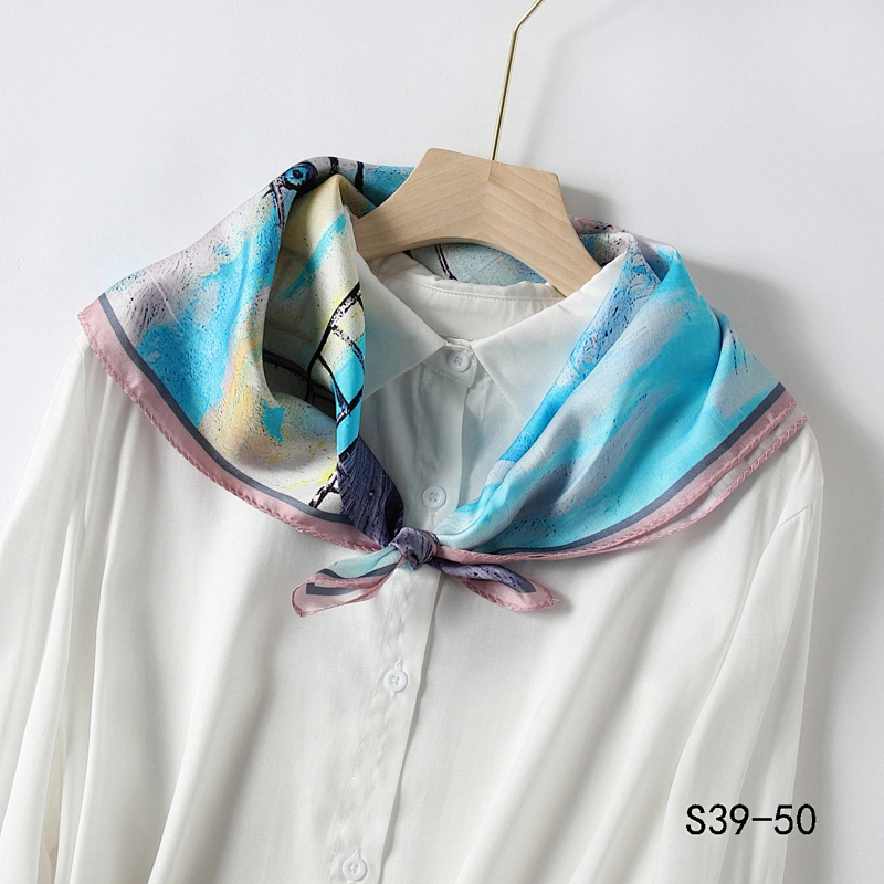 70*70cm Women Satin Twill Scarf Big Square Style Fashion Ladies Silk Colorful Accessory Neck Square Scarf