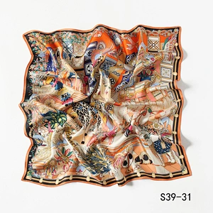 High Quality Classic Style Soft Mulberry Silk Square Scarf Custom Printed Silk Head Scarves