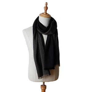 Winter scarf high quality luxury long warm fashion design 100% wool jacquard men scarf