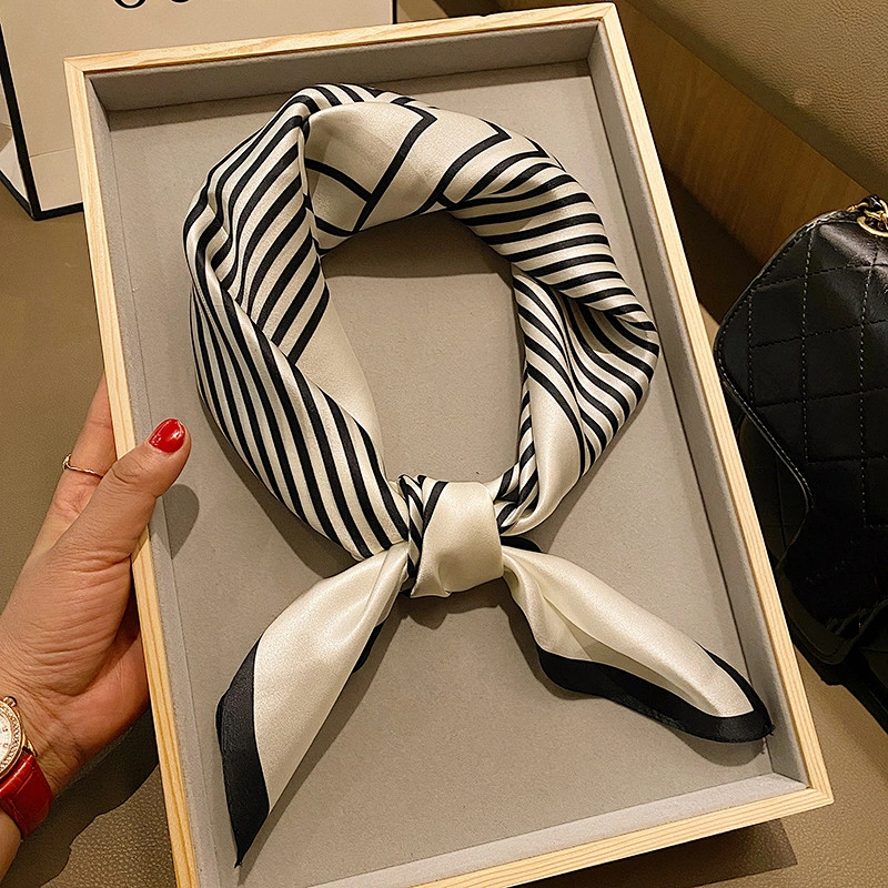 JASENSKY Silk Scarf Medium Square Satin Head Scarf For Women 26x26 inches