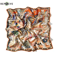 Custom Digital Printing Luxury Woman Big Polyester recycled  Scarf Custom Printed Personalized Square polyester Satin headScarf