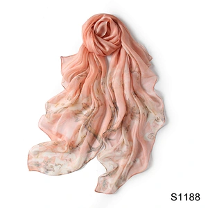 Custom Silk Satin Scarves Chiffon Shawls Custom Print Women Long Shawl Luxury Silky Scarf For Women