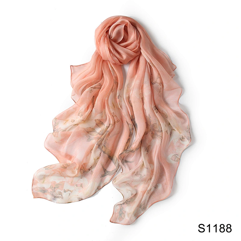 Custom Silk Satin Scarves Chiffon Shawls Custom Print Women Long Shawl Luxury Silky Scarf For Women