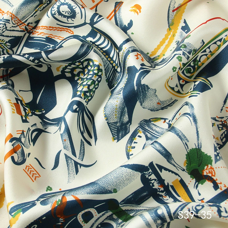 Wholesale Customized 100% silk bandana head scarf twill luxury square head scarf for women