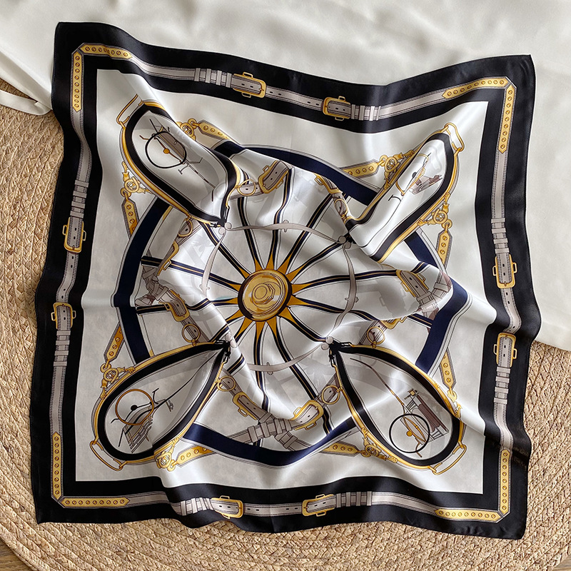 Custom digital print paisley square real silk neck scarf printed satin silk scarf 70 manufacturers